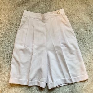 Vintage High-Waisted Long-Line Pleated Shorts